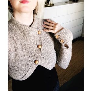 FREE PEOPLE unique wool bolero sweater w details